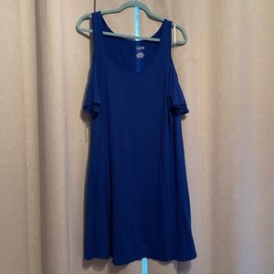 Cold Shoulder Dress in royal blue, 1X